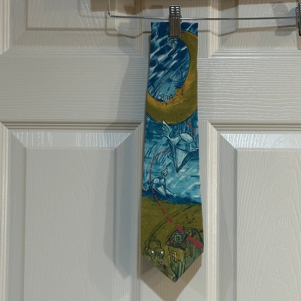 The Beatles Lucy In The Sky With Diamonds Silk Tie Manhattan Menswear Blue Green